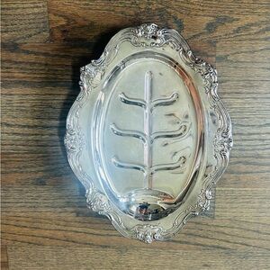Gorham YC1342 Meat Sirloin Tip Silverplate Carving 13x10 Serving Tray